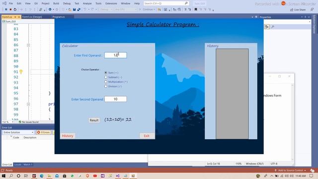 Simple Calculator Using C# || Windows form application || смотреть онлайн