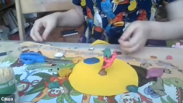 Лепим обезьянку на пальме ▶ Лепка из пластилина - для детей от 5 лет смотреть онлайн