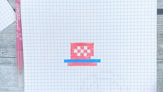 Как нарисовать красивые рисунки по клеточкам в тетради / Без чёрного фломастера / Лайк АРТ смотреть онлайн