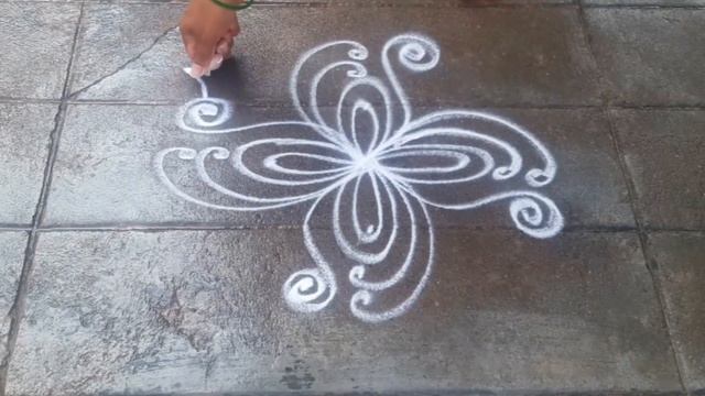 Rangoli | Line Rangoli | Free hand rangoli | Peacock rangoli | Easy Rangoli | смотреть онлайн