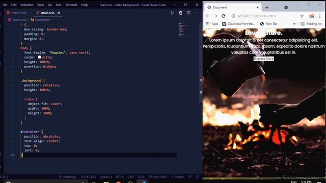 Create a Website With Video background : HTML & Sass | 2021 смотреть онлайн