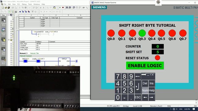 PLC S7-200 basic programming Shift Right Byte example video (Short Video) смотреть онлайн