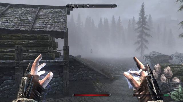 Skyrim - fishing, dragon, bandits, & taming a wild horse смотреть онлайн