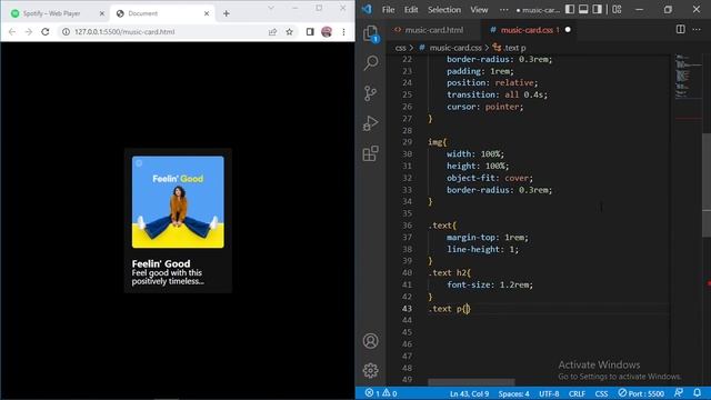 Spotify music card using html css | card design html css смотреть онлайн