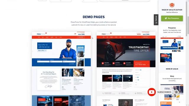 PneuPress - Tire Shop and Car Repair WordPress Theme смотреть онлайн