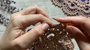 Часть 2. Рельефная салфетка «РОСКОШНАЯ». 17-23 ряды.