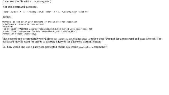 Ubuntu: Using parallel-ssh with public key смотреть онлайн