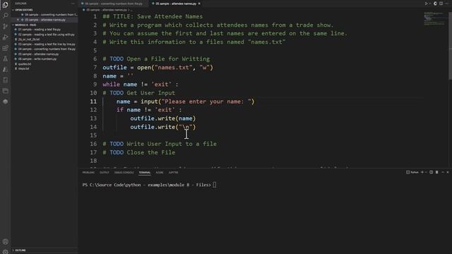 Python Practice Programming Module 8-5 Writing Text to a File смотреть онлайн