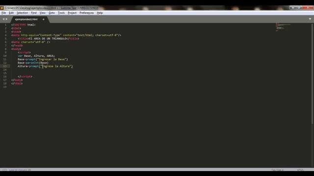 SUBLIME TEXT 3 " EJEMPLO 01" - JAVASCRIPT смотреть онлайн