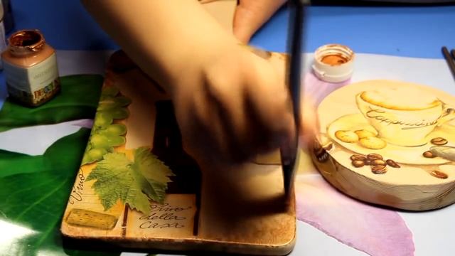 Декупаж мастер-класс. Декупаж по дереву для кухни. смотреть онлайн