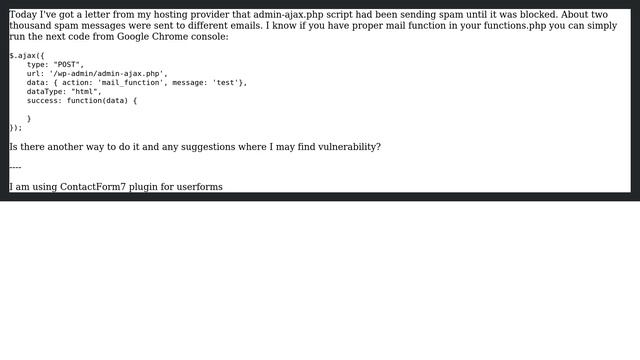 Wordpress: Can admin-ajax.php be used for spam purposes? And if yes, how to prevent that? смотреть онлайн