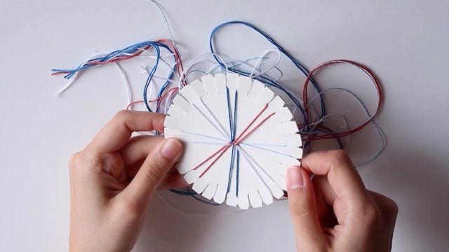 DIY Wheel Striped Kumihimo Friendship Bracelet With A Cardboard Disk
