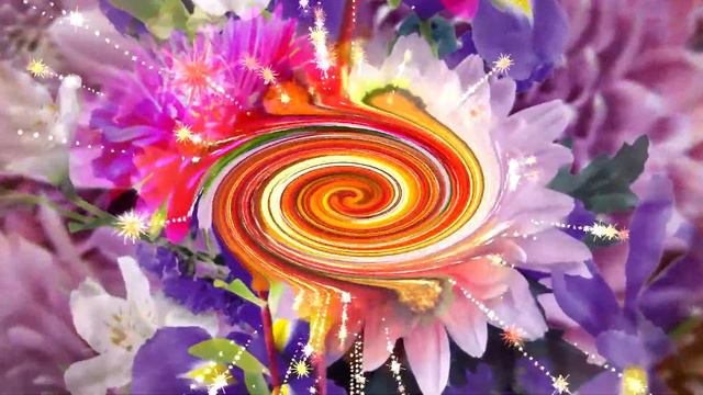 Видеофон!!! Звёздно-цветочная галактика - футаж!!! смотреть онлайн