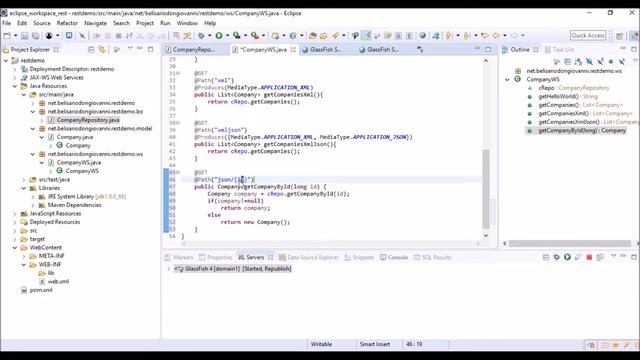 RESTful jersey eclipse project #4 - Getting an object from a database (GET) смотреть онлайн