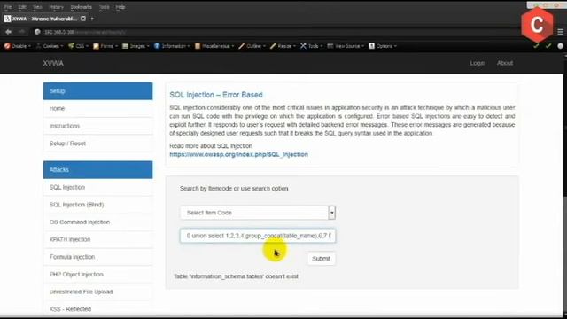 xvwa walkthrough-SQL Injection (error based) смотреть онлайн