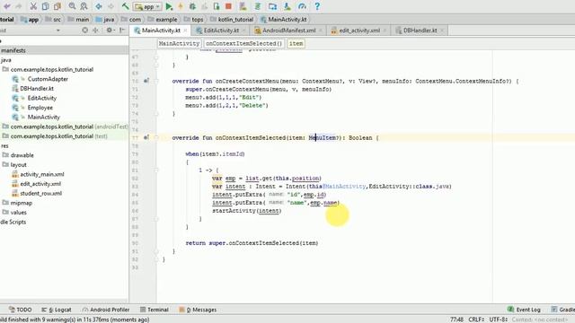 Kotlin Sqlite Update and Delete смотреть онлайн