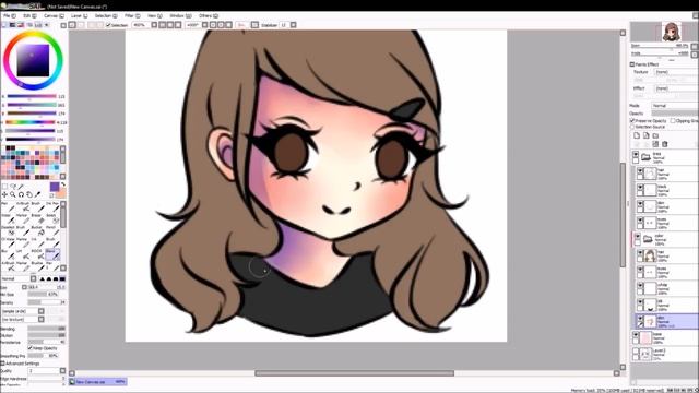 SAI drawing+coloring tutorial смотреть онлайн
