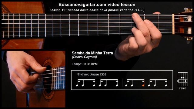 Samba da Minha Terra - Bossa Nova Guitar Lesson #6: Second Basic Phrase Variation смотреть онлайн