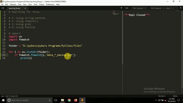 pyFiles 7 | Searching files by matching patterns | #pyGuru смотреть онлайн