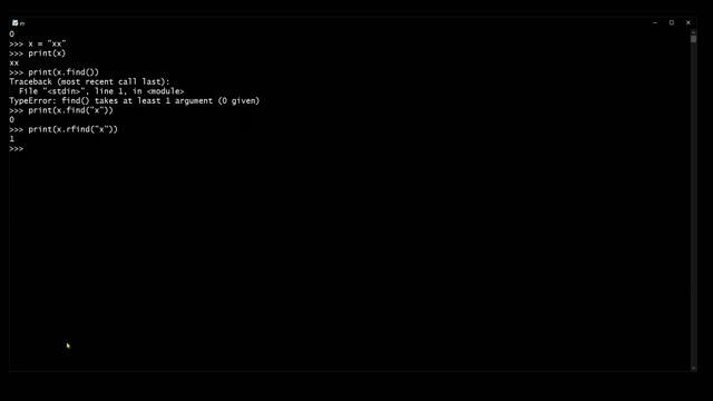 Python: rfind() method смотреть онлайн