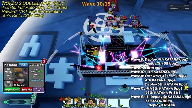 Solo Dueled Raid (No 7-Star Units) | 4 Units Full Auto Skip | Roblox All Star Tower Defense смотреть онлайн