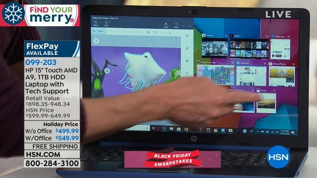 HP 15.6" Touch AMD 8GB RAM, 1TB HDD Laptop w/ Office смотреть онлайн