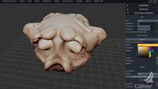 3D Скульптинг онлайн - обзор возможностей SculptGL смотреть онлайн