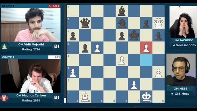 Magnus Carlsen Loses a Winning Game to Vidit Gujrathi in Pro Chess League смотреть онлайн