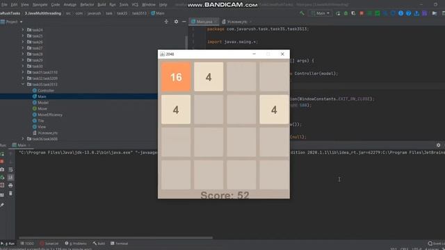 Game 2048 on java / игра 2048 на Java смотреть онлайн