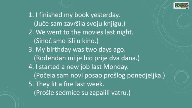 The Past Simple Tense- Prošlo vrijeme u engleskom jeziku смотреть онлайн