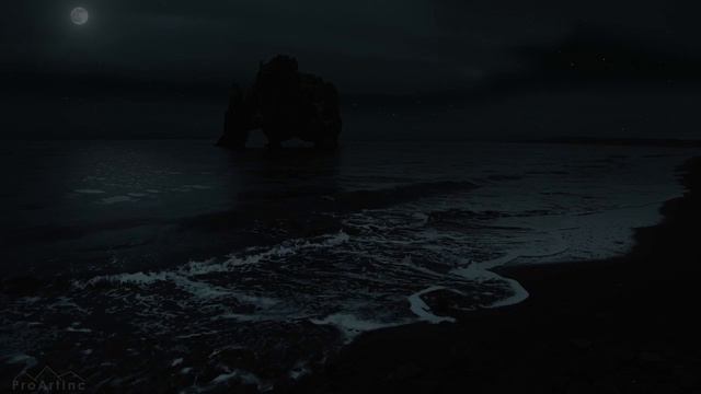 4K Nighttime Ambience - 8HOURS of Calming Ocean Waves Sound for Sleep - Part #3 смотреть онлайн