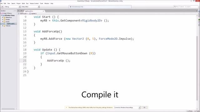 Unity C# Tutorial - Basics: AddForce2D Impulse смотреть онлайн