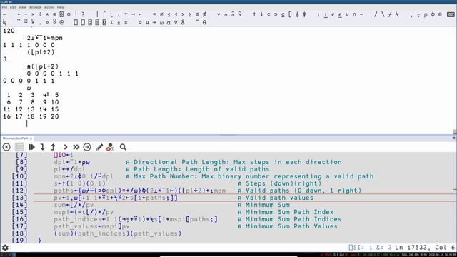 Perl Weekly Challenge, Week 64 - Solution in APL (Minimum Sum Path) смотреть онлайн