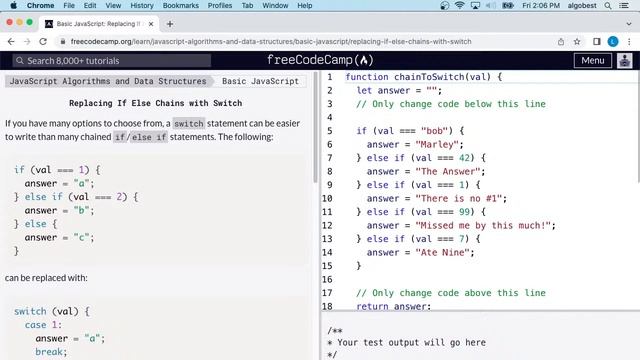 freeCodeCamp - JavaScript Algorithms and Data Structures - Basic JavaScript - Solutions - Part 4 смотреть онлайн