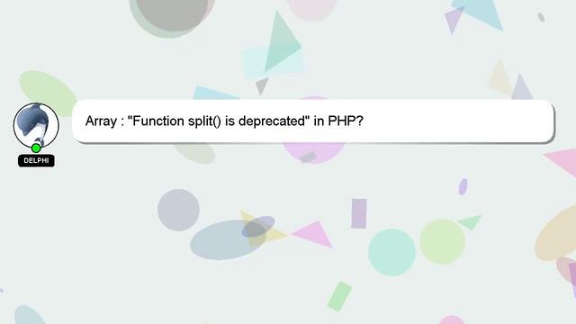 Array : "Function split() is deprecated" in PHP? смотреть онлайн