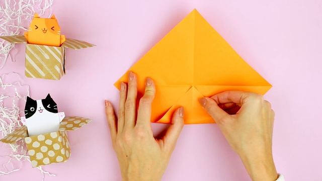 ОРИГАМИ КОТИК В КОРОБОЧКЕ ИЗ БУМАГИ | ORIGAMI PAPER CAT IN BOX смотреть онлайн