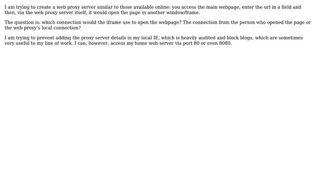 If a webpage contains an iFrame, would the iframe be loaded through the proxy server used to... смотреть онлайн