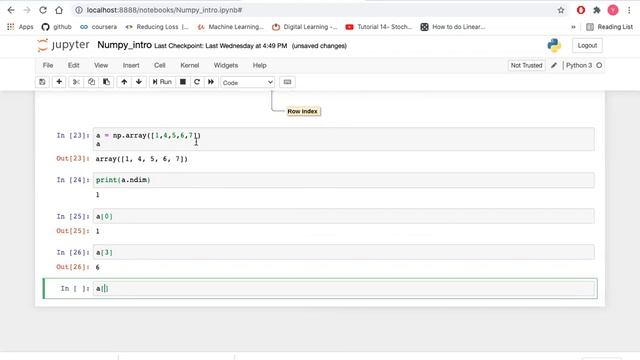 Indexing in numpy array смотреть онлайн