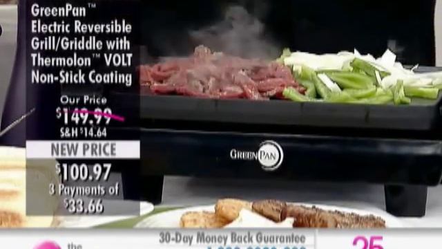 GreenPan Electric Reversible Grill/Griddle with Thermolon Volt at The Shopping Channel 509083 смотреть онлайн