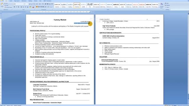 Шапка шаблона резюме. Pезюме в Канаде. Поиск работы в Канаде. 2/6 смотреть онлайн