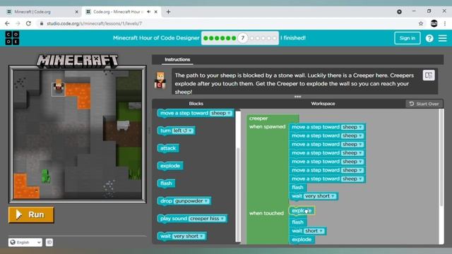 MineCraft Tutorial : MineCraft Designer | Hour of Code | Code.org смотреть онлайн