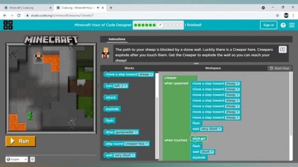 MineCraft Tutorial : MineCraft Designer | Hour of Code | Code.org