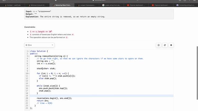 ✅ Leetcode Weekly Contest 308 | Removing Stars From a String | Leetcode Solutions | Coding | C++ смотреть онлайн