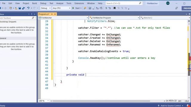 Folder files change event (C# code) | FileSystemWatcher Example | Track file changes смотреть онлайн