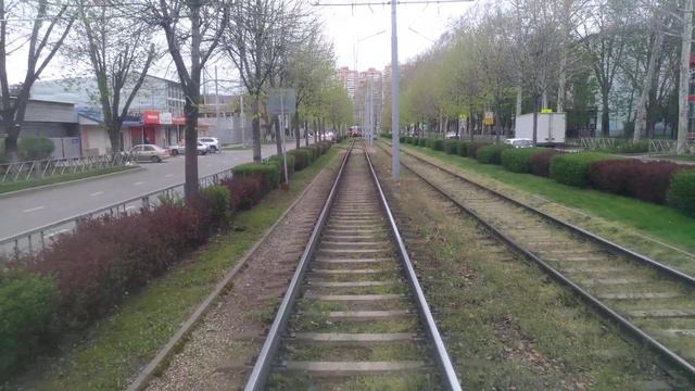 Краснодарский трамвай. Поездка по маршруту №4 смотреть онлайн