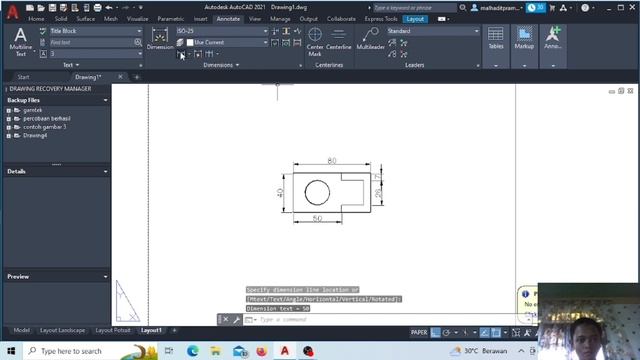 Tutorial autocad M. Alhadit Pramana 2301030011 смотреть онлайн