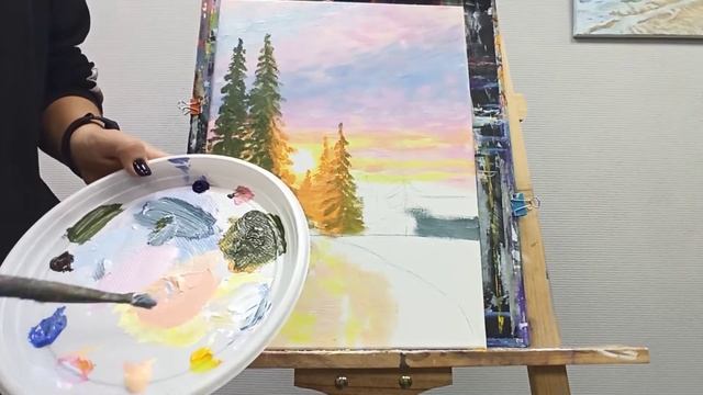 Рисуем зимний пейзаж / Мастер-класс / ArtHouse33 смотреть онлайн