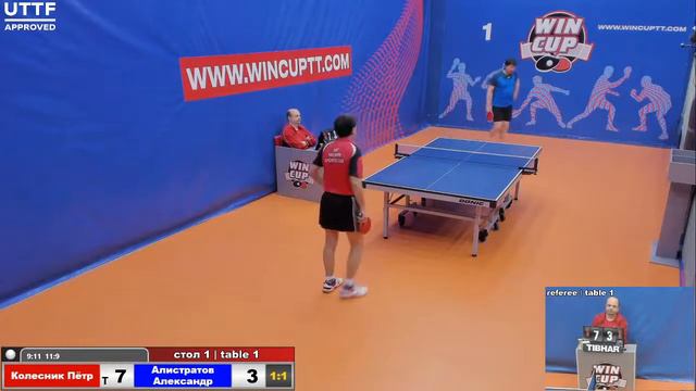 Колесник Пётр 3-2 Алистратов Александр Турнир Восток 4 WIN CUP 23.12.20 Прямая трансляция Зал 1 смотреть онлайн