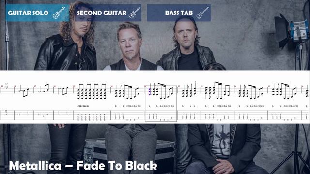 Fade To Black - Metallica | Guitar Solo Tab | Kirk Hammett Guitar | Tutorial By Guitar Tabs