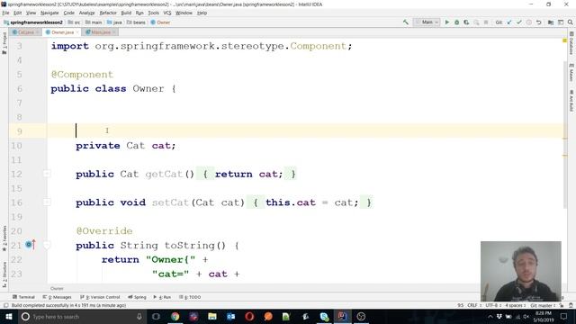 Spring Framework - Lesson 2 - Wiring, Autowiring, Qualifier and more options to manage the context смотреть онлайн